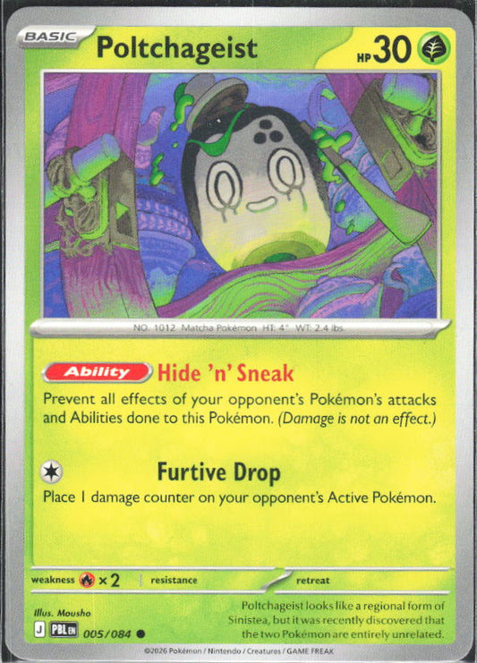 2026 Pokémon Pitch Black #005/084 Poltchageist - framsida