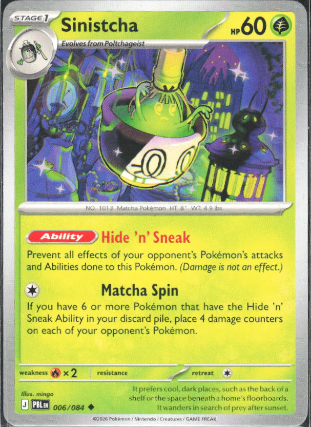 2026 Pokémon Pitch Black #006/084 Sinistcha - framsida