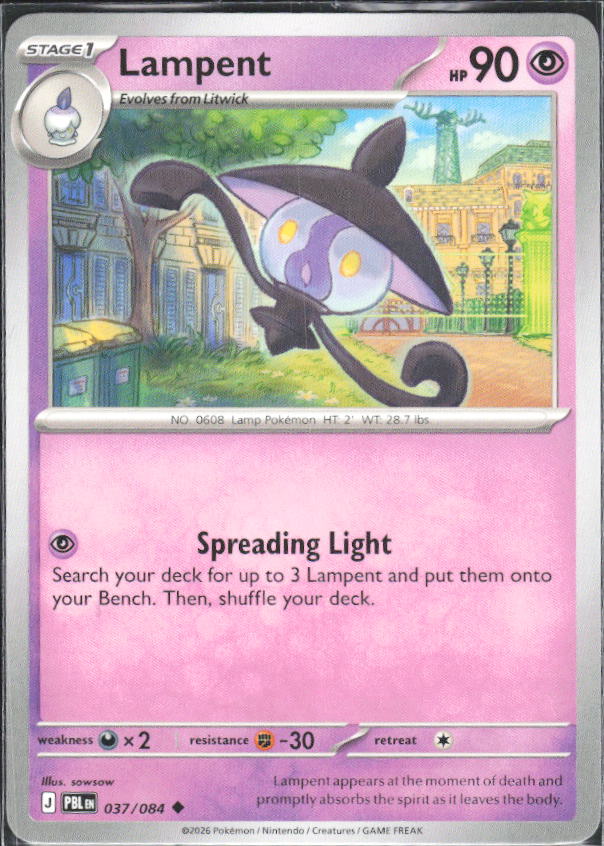 2026 Pokémon Pitch Black #037/084 Lampent - framsida