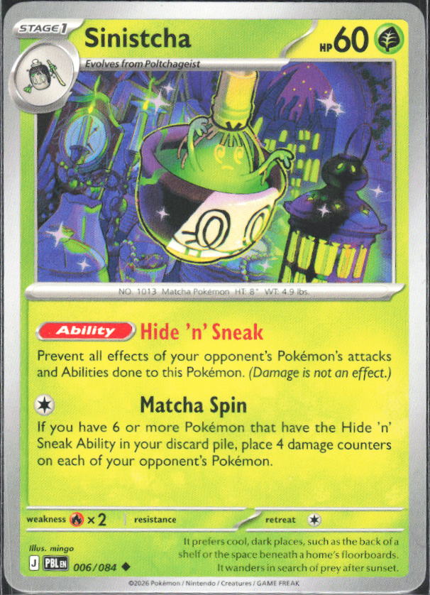 2026 Pokémon Pitch Black #006/084 Sinistcha - framsida