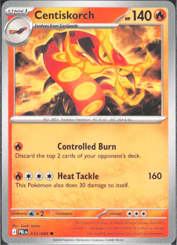 2026 Pokémon Pitch Black #010/084 Centiskorch - framsida