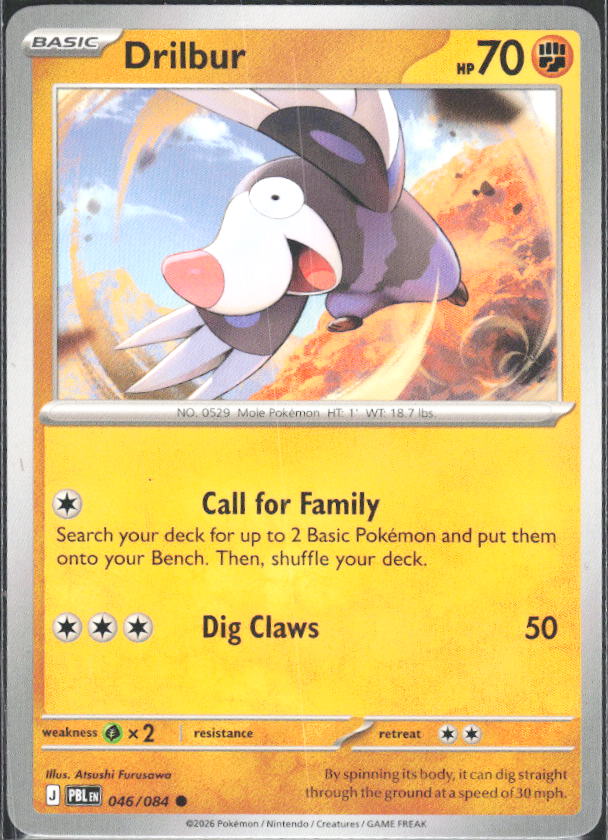 2026 Pokémon Pitch Black #046/084 Drilbur - framsida