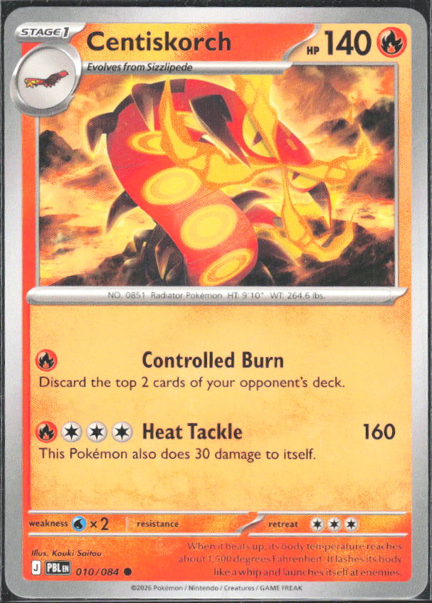 2026 Pokémon Pitch Black #010/084 Centiskorch - framsida