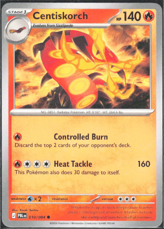 2026 Pokémon Pitch Black #010/084 Centiskorch - framsida