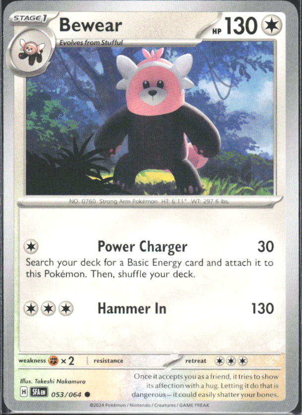 2024 Pokémon Scarlet & Violet: Shrouded Fable #053/064 Bewear - framsida
