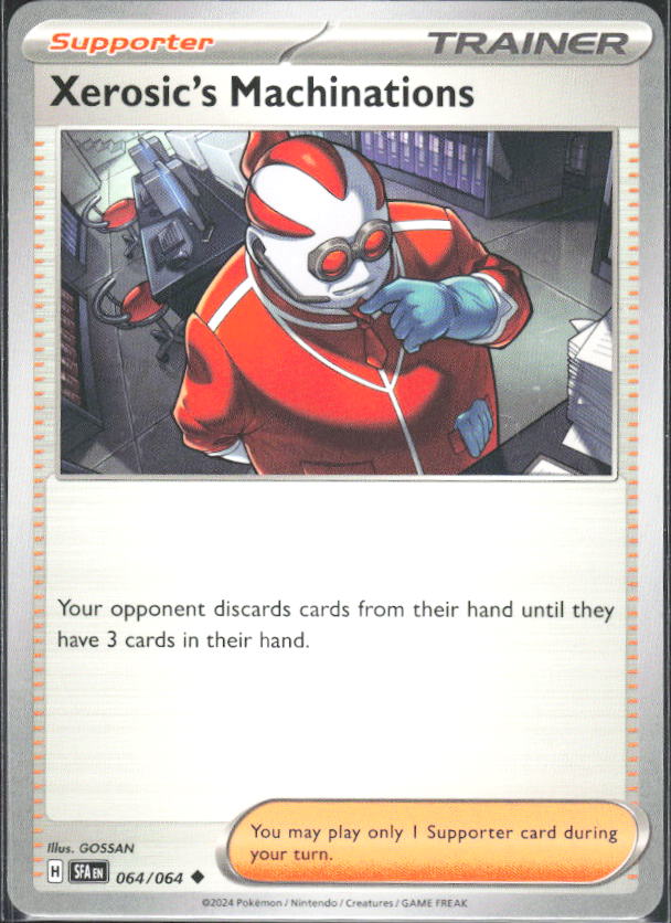 2024 Pokémon Scarlet & Violet: Shrouded Fable #064/064 Xerosic's Machinations - framsida