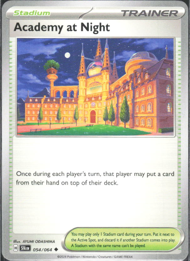2024 Pokémon Scarlet & Violet: Shrouded Fable #054/064 Academy at Night - framsida