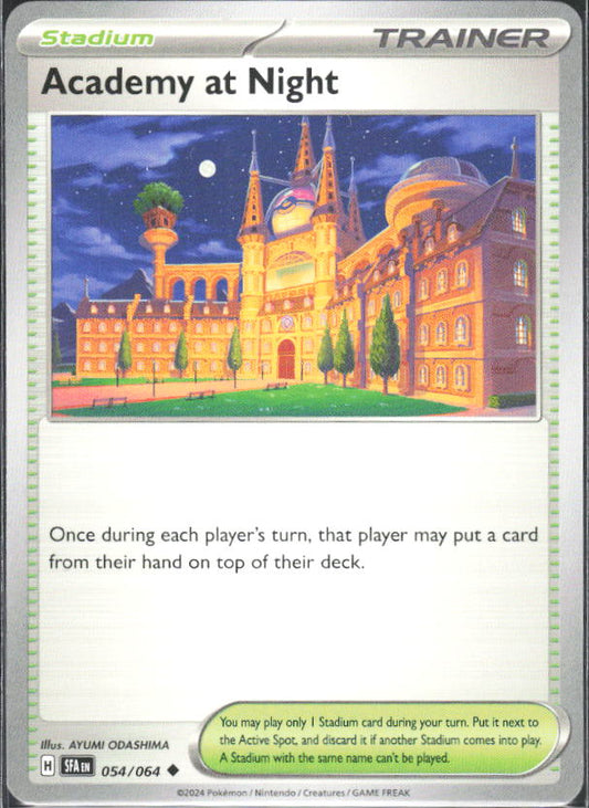 2024 Pokémon Scarlet & Violet: Shrouded Fable #054/064 Academy at Night - framsida
