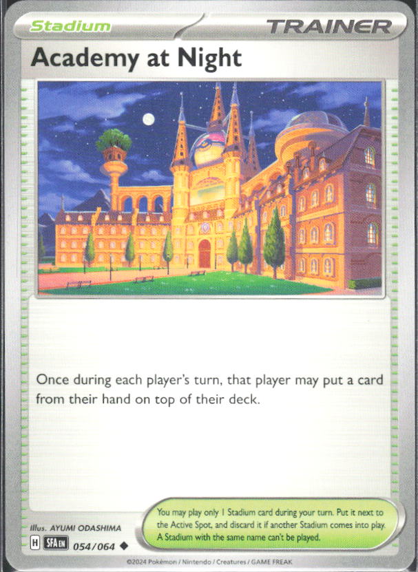 2024 Pokémon Scarlet & Violet: Shrouded Fable #054/064 Academy at Night - framsida