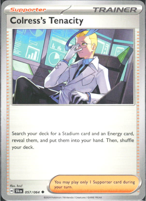 2024 Pokémon Scarlet & Violet: Shrouded Fable #057/064 Colress's Tenacity - framsida
