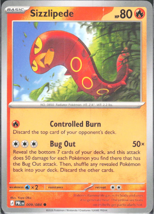 2026 Pokémon Pitch Black #009/084 Sizzlipede - framsida
