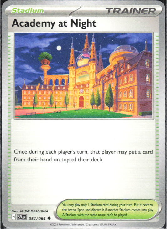 2024 Pokémon Scarlet & Violet: Shrouded Fable #054/064 Academy at Night - framsida