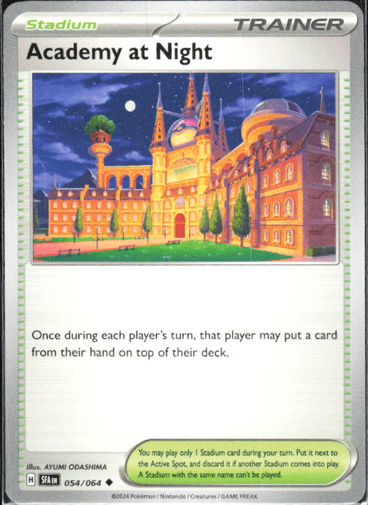 2024 Pokémon Scarlet & Violet: Shrouded Fable #054/064 Academy at Night - framsida