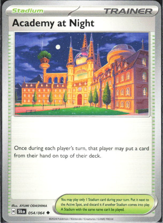 2024 Pokémon Scarlet & Violet: Shrouded Fable #054/064 Academy at Night - framsida