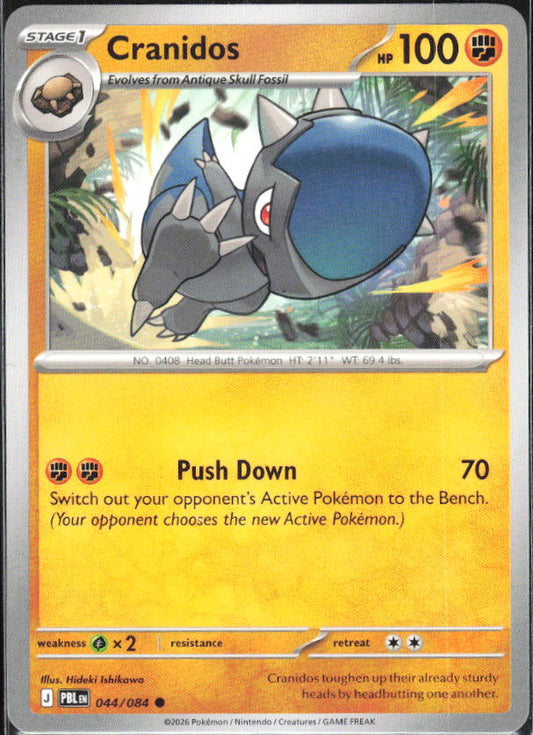 2026 Pokémon Pitch Black #044/084 Cranidos - framsida