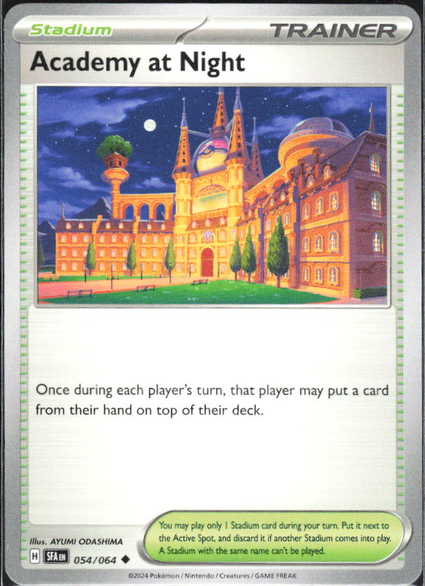 2024 Pokémon Scarlet & Violet: Shrouded Fable #054/064 Academy at Night - framsida