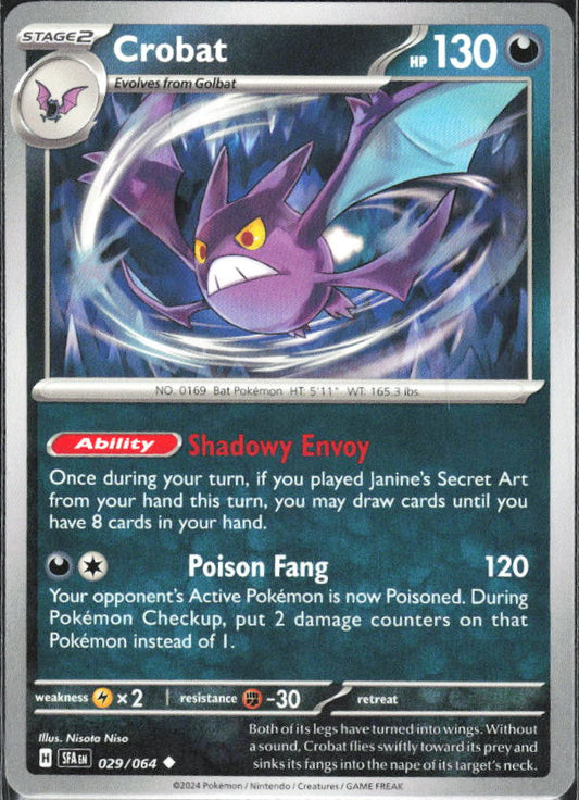 2024 Pokémon Scarlet & Violet: Shrouded Fable #029/064 Crobat - framsida
