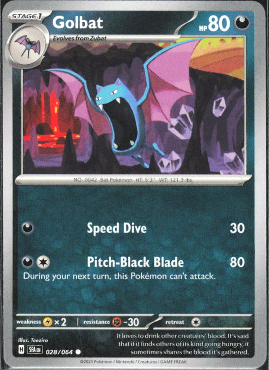 2024 Pokémon Scarlet & Violet: Shrouded Fable #028/064 Golbat - framsida