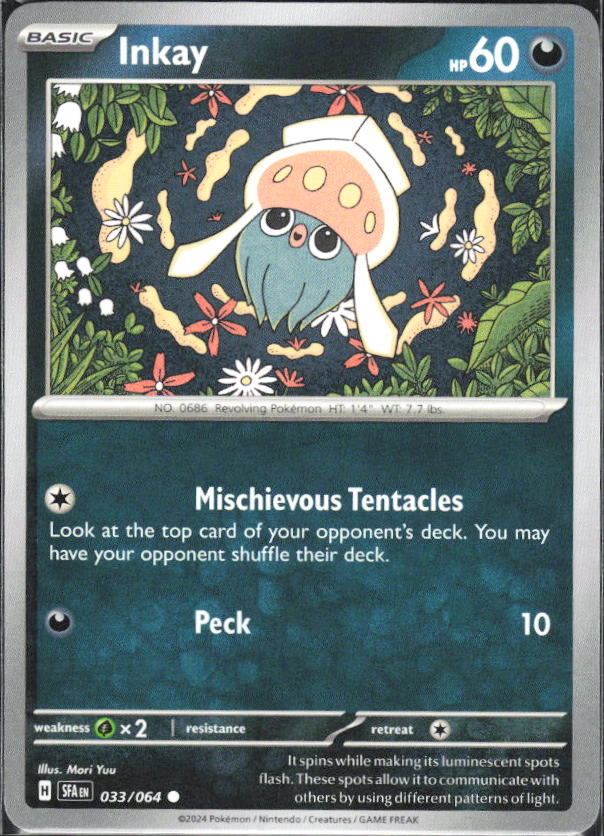 2024 Pokémon Scarlet & Violet: Shrouded Fable #033/064 Inkay - framsida