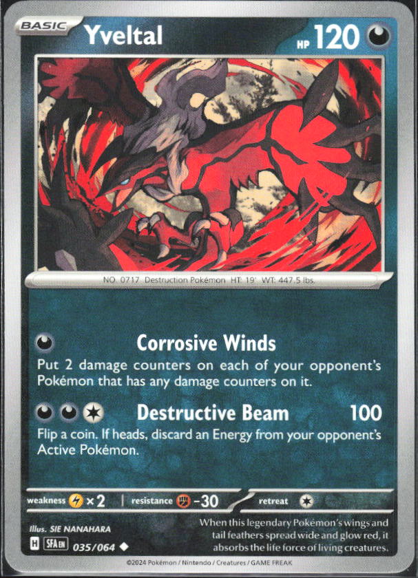 2024 Pokémon Scarlet & Violet: Shrouded Fable #035/064 Yveltal - framsida