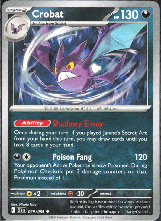 2024 Pokémon Scarlet & Violet: Shrouded Fable #029/064 Crobat - framsida