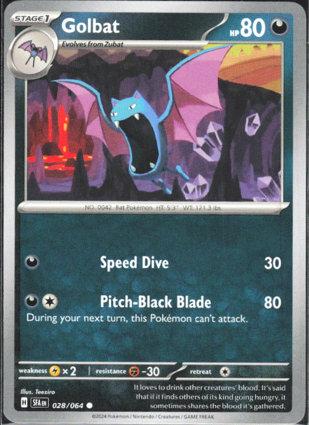 2024 Pokémon Scarlet & Violet: Shrouded Fable #028/064 Golbat - framsida