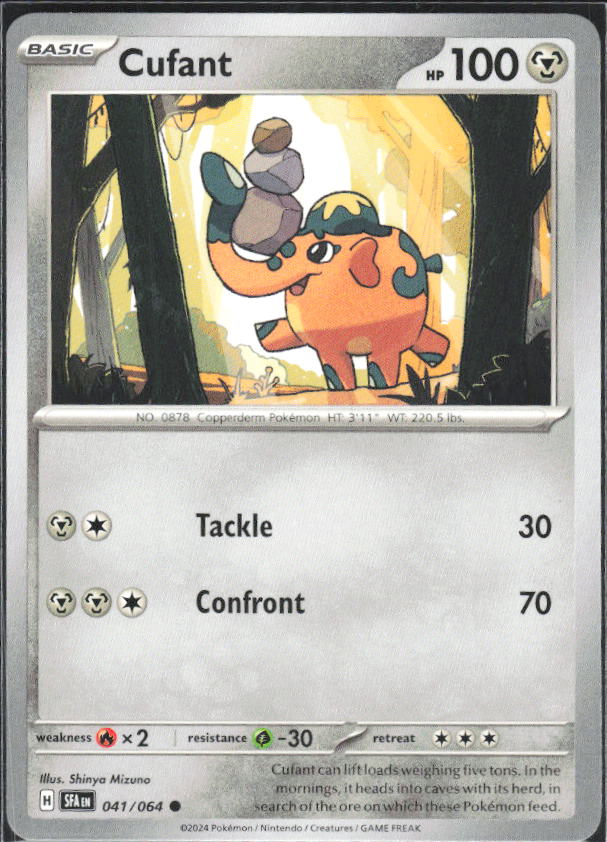 2024 Pokémon Scarlet & Violet: Shrouded Fable #041/064 Cufant - framsida