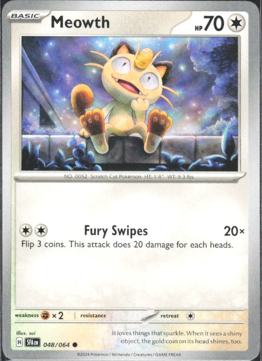 2024 Pokémon Scarlet & Violet: Shrouded Fable #048/064 Meowth - framsida