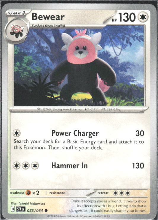 2024 Pokémon Scarlet & Violet: Shrouded Fable #053/064 Bewear - framsida