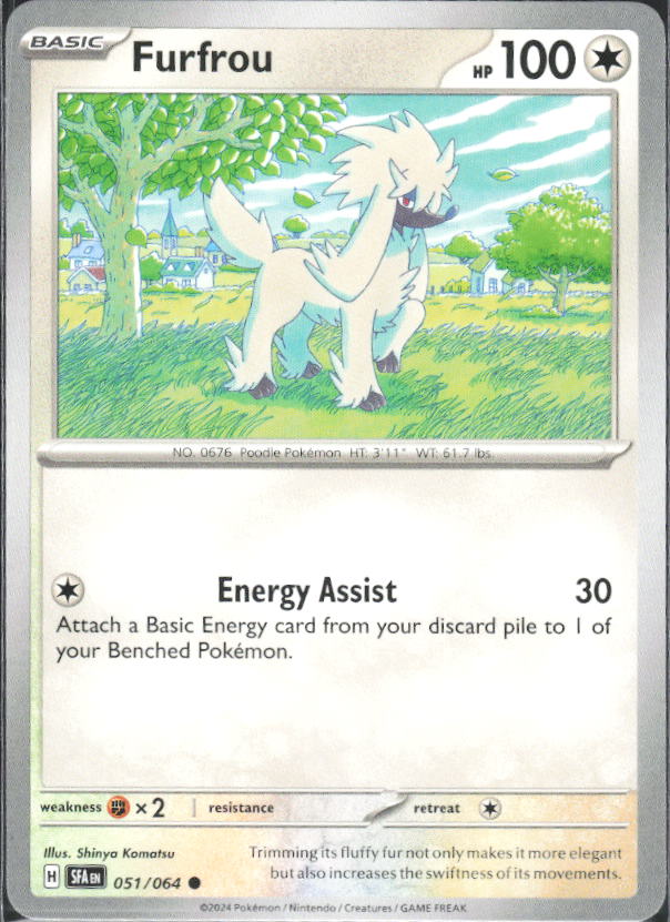 2024 Pokémon Scarlet & Violet: Shrouded Fable #051/064 Furfrou - framsida