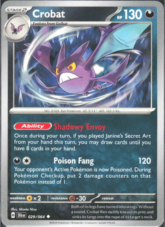 2024 Pokémon Scarlet & Violet: Shrouded Fable #029/064 Crobat - framsida