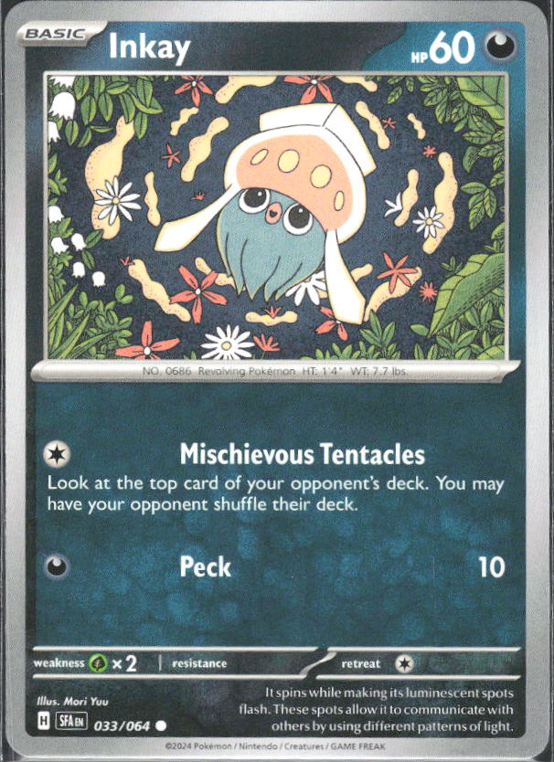 2024 Pokémon Scarlet & Violet: Shrouded Fable #033/064 Inkay - framsida