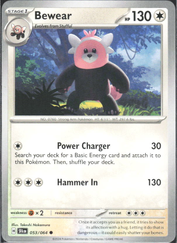 2024 Pokémon Scarlet & Violet: Shrouded Fable #053/064 Bewear - framsida