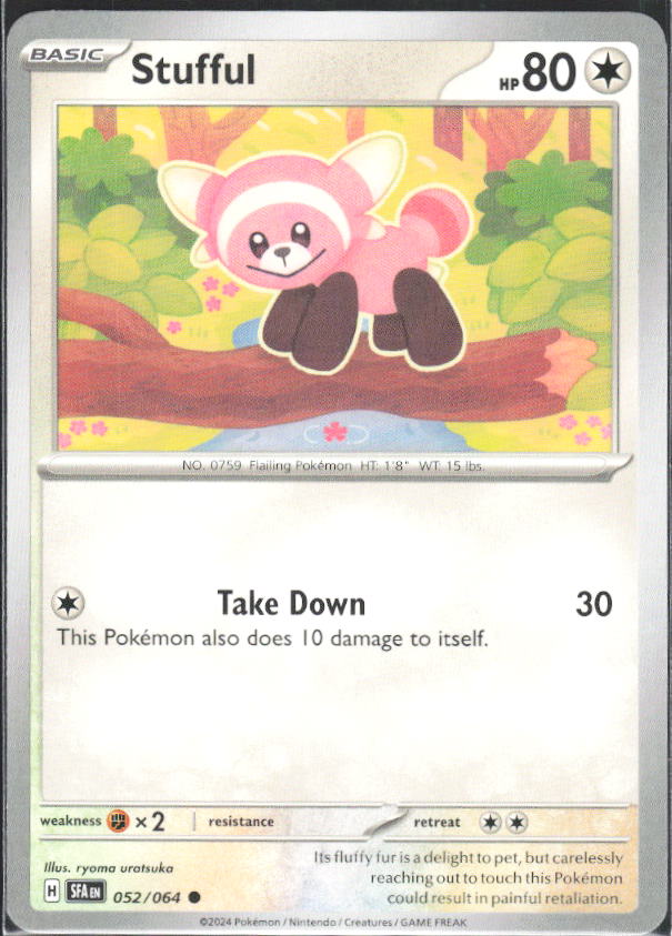 2024 Pokémon Scarlet & Violet: Shrouded Fable #052/064 Stufful - framsida