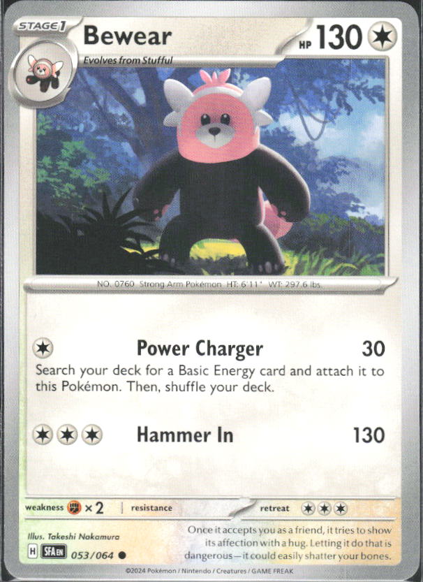 2024 Pokémon Scarlet & Violet: Shrouded Fable #053/064 Bewear - framsida