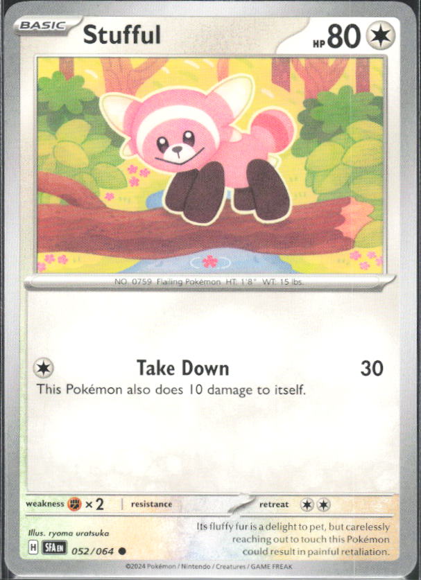 2024 Pokémon Scarlet & Violet: Shrouded Fable #052/064 Stufful - framsida