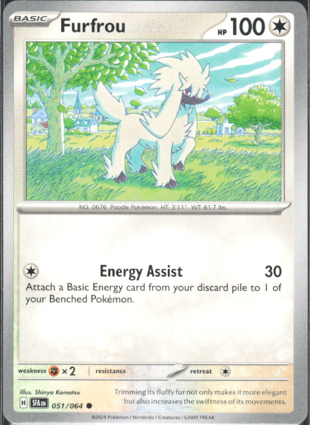 2024 Pokémon Scarlet & Violet: Shrouded Fable #051/064 Furfrou - framsida