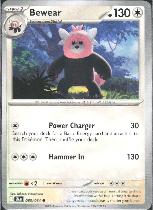2024 Pokémon Scarlet & Violet: Shrouded Fable #053/064 Bewear - framsida