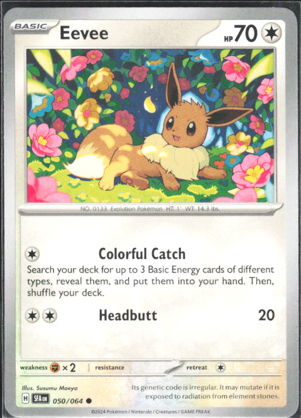 2024 Pokémon Scarlet & Violet: Shrouded Fable #050/064 Eevee - framsida