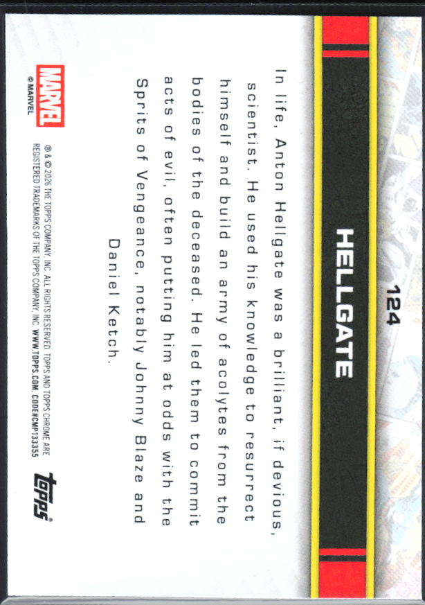 2026 Topps Chrome Marvel Comics #124 Hellgate baksida
