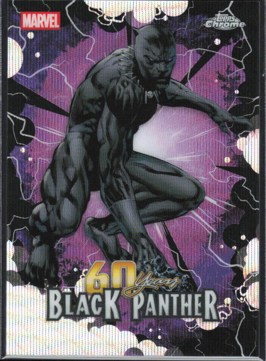 2026 Topps Chrome Marvel Comics #BP-05 60 Years of Black Panther #5 – 60 Years of Black Panther framsida