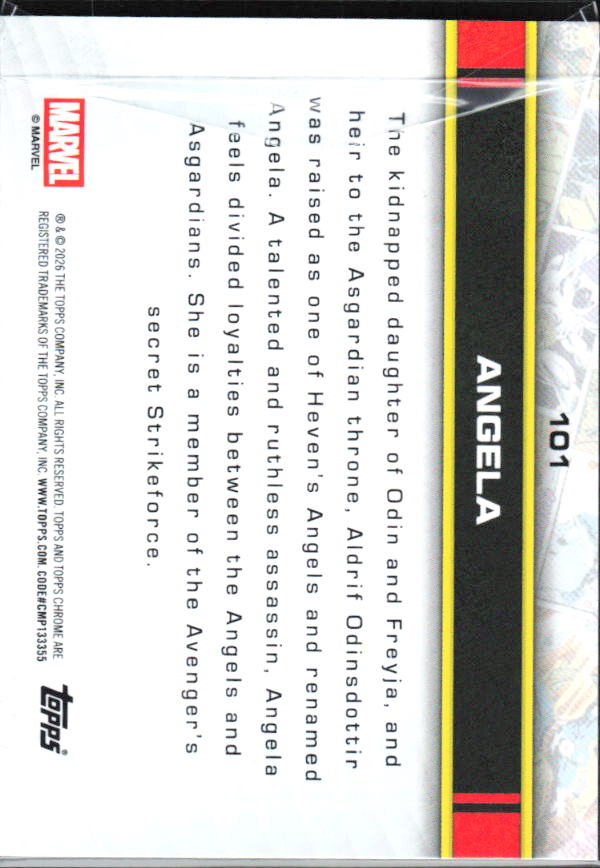 2026 Topps Chrome Marvel Comics #101 Angela baksida