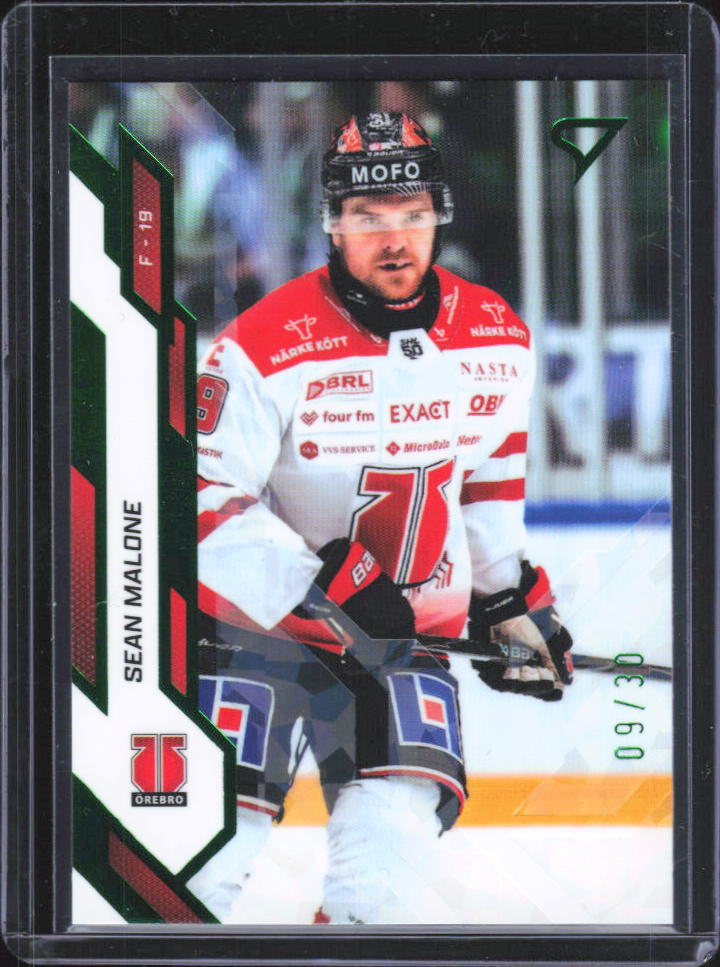 2025-26 SportZoo SHL Series 1 Sean Malone Shamrock Green #09/30 framsida