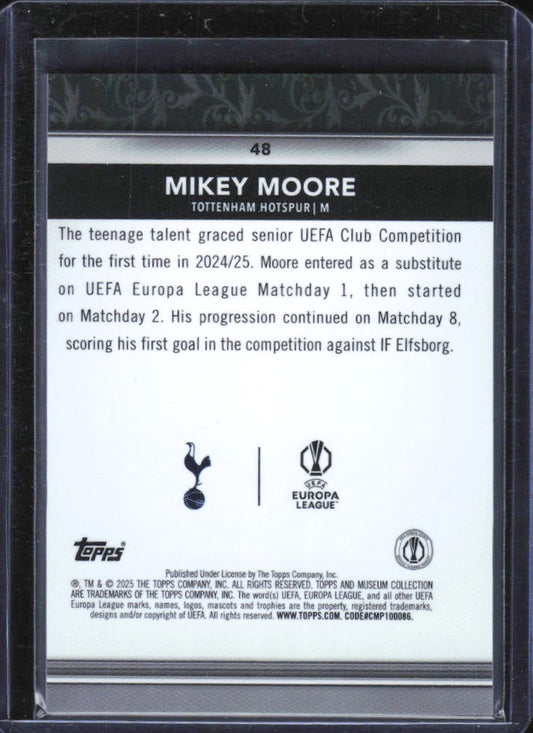 2024-25 Topps Museum Collection UEFA Mikey Moore RC #48 baksida