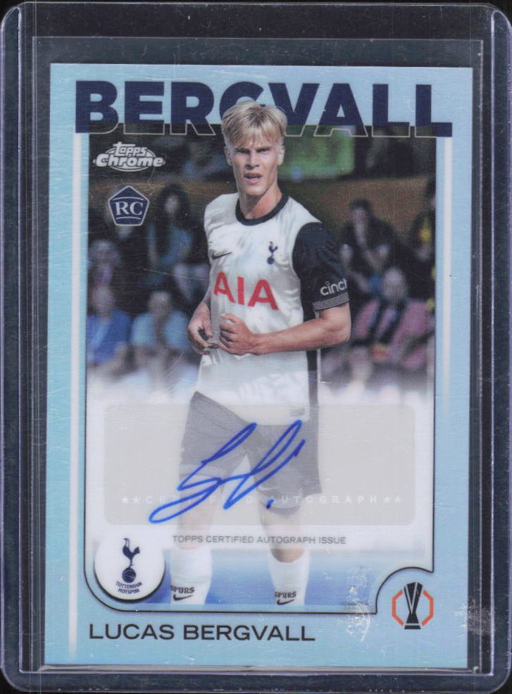 2024-25 Topps Chrome UEFA Lucas Bergvall Base Autograph CA-LB framsida