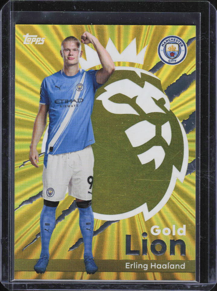 2025-26 Topps Premier League Gold Lion Erling Haaland GL12 framsida