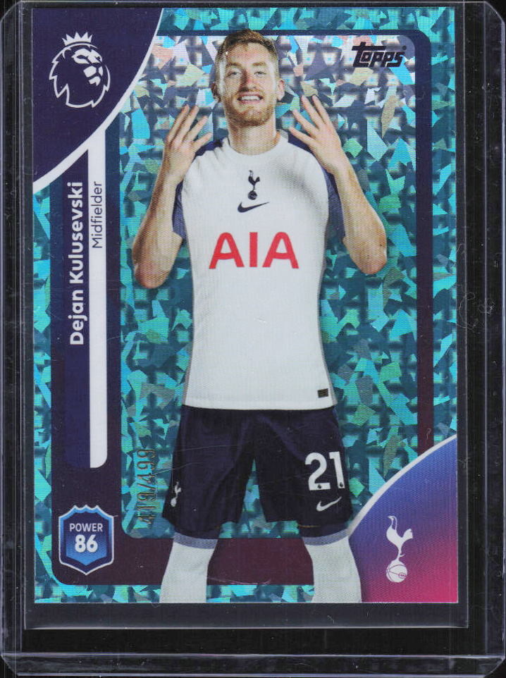 2025-26 Topps Premier League Dejan Kulusevski Aqua Sparkle #260 281/499 framsida