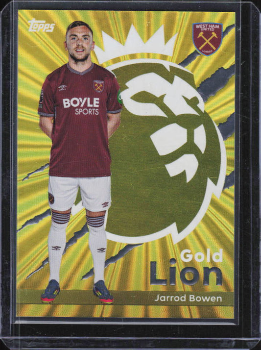 2025-26 Topps Premier League Gold Lion Jarrod Bowen GL17 framsida