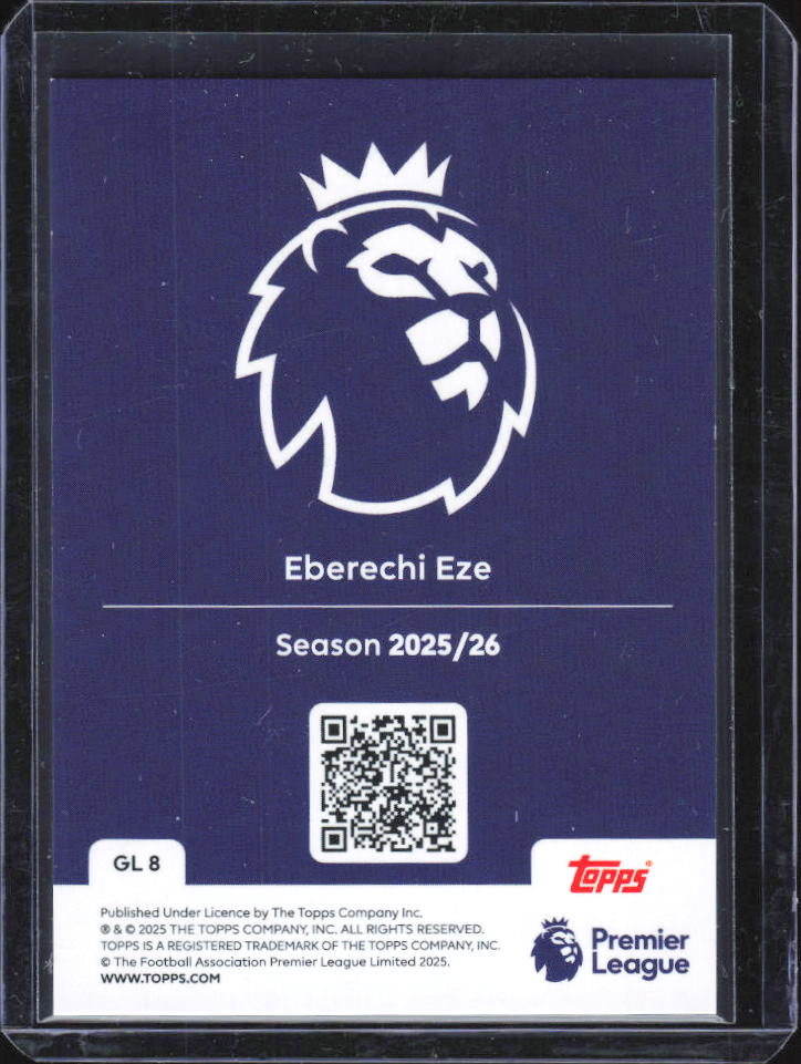 2025-26 Topps Premier League Gold Lion Eberechi Eze GL8 baksida
