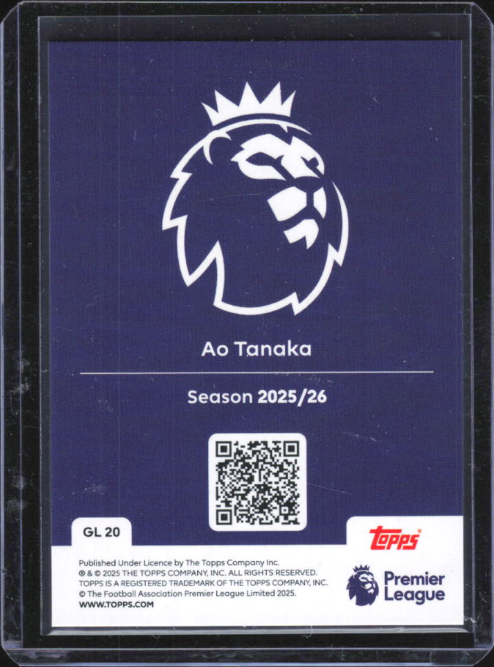 2025-26 Topps Premier League Gold Lion Ao Tanaka GL20 baksida